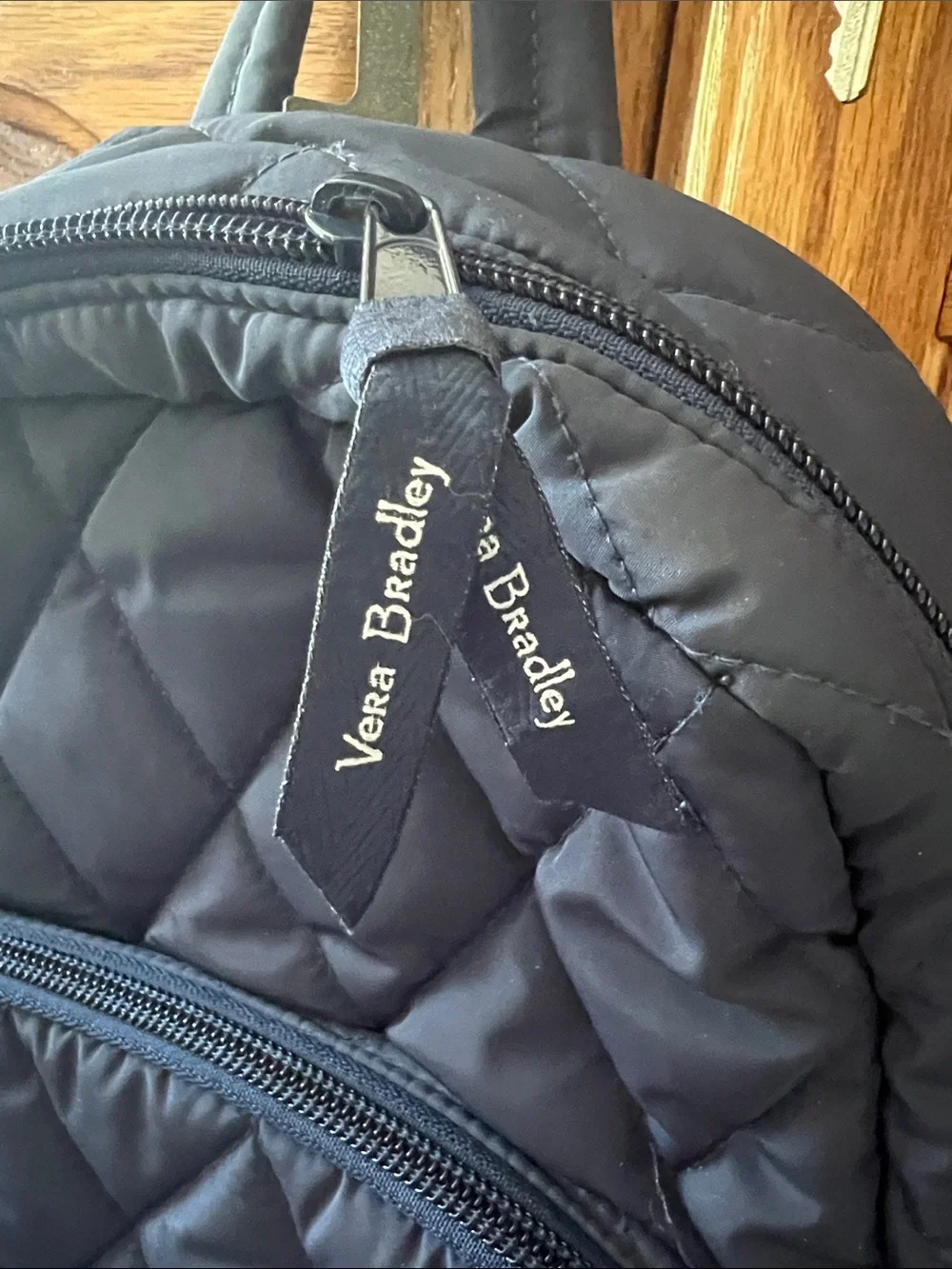 Vera Bradley Navy Quilted Mini Backpack